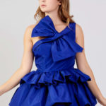 One Shoulder Mini Blue Prom Dress