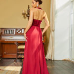 V Neck Wine A Line Length Teenagers Ball Gown